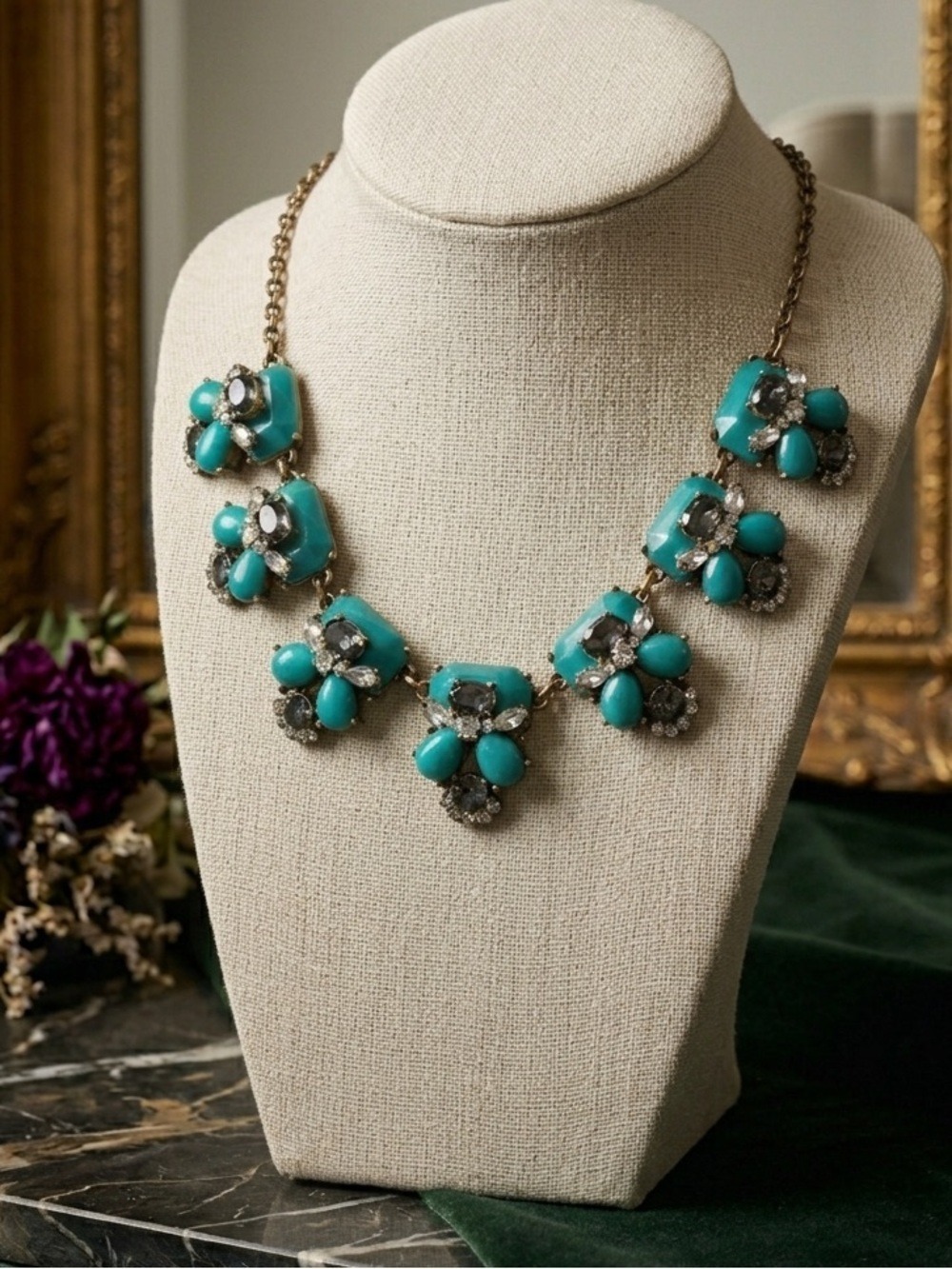 J. Crew Turquoise Statement Cluster Necklace - Women Jewelry 1941